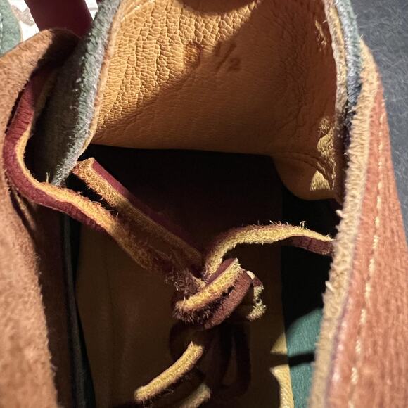 Quoddy Handsewn Boots Mens Size 9.5 Green Suede Brown Leather Moc Toe Chukka main image 7